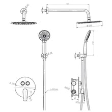 Załaduj obraz do przeglądarki galerii, Komplet natryskowy TRINNITY podtynkowy głowica FI 250 mm rączka 3S - rysunek z wymiarami