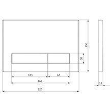Załaduj obraz do przeglądarki galerii, Przycisk do WC TRINNITY - model M16 - rysunek z wymiarami