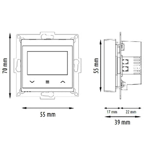 Regulator internetowy, podtynkowy, do ramki 55X55, 230V, TRE55-W / TRE55-B