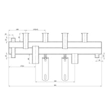 Załaduj obraz do przeglądarki galerii, Rozdzielacz TRINNITY DN 25 TRR1-2/I - 2 obiegi - rysunek z wymiarami