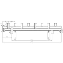 Załaduj obraz do przeglądarki galerii, Rozdzielacz TRINNITY DN 25 TRR1-4/I - 4 obiegi - rysunek z wymiarami