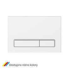 Załaduj obraz do przeglądarki galerii, Biały przycisk TRINNITY M08 z dwoma poziomymi prostokątnymi przyciskami do stelaża do WC - zdjęcie produktu