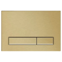 Załaduj obraz do przeglądarki galerii, Przycisk TRINNITY M08 z dwoma poziomymi prostokątnymi przyciskami do stelaża do WC - kolor złoty szczotkowany - zdjęcie produktu